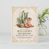  Cowboy Western Boots Pet en Desert Cactus Kaart (Staand voorkant)