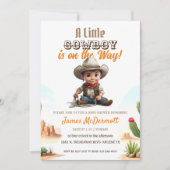 Cowboy Western Boy Baby shower Uitnodiging (Voorkant)
