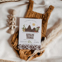 Cowboy Western Boy Baby shower Uitnodiging