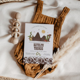 Cowboy Western Boy Baby shower Uitnodiging