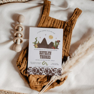 Cowboy Western Boy Baby shower Uitnodiging