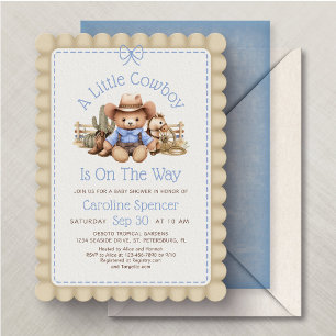 Cowboy Western Boys Baby Shower Kaart