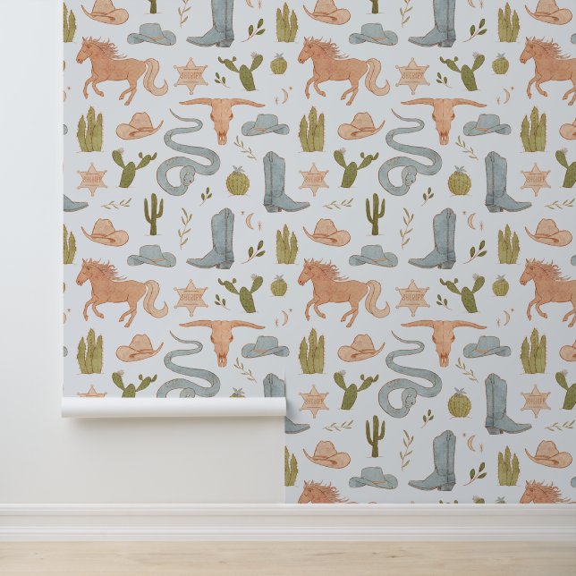 Cowboy Western Boy's Room Behang (Applicatie)