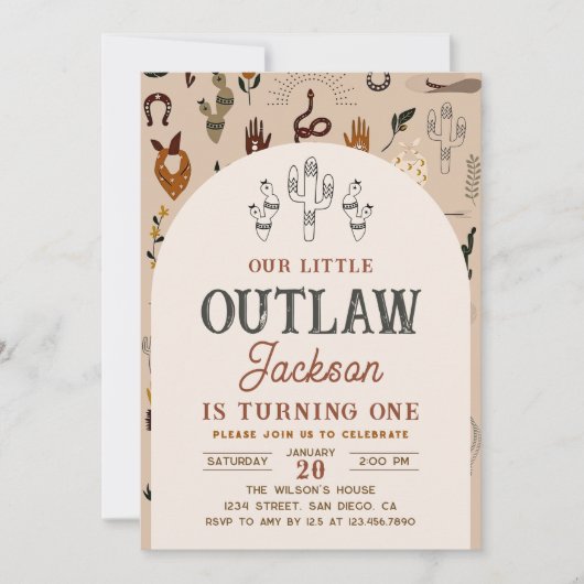 Cowboy Western Boys Verjaardagsfeestuitnodiging Kaart (Voorkant)