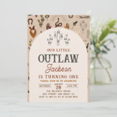 Cowboy Western Boys Verjaardagsfeestuitnodiging Kaart (Staand voorkant)