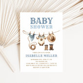 Cowboy Western Clothesline Baby Boy Baby shower Kaart