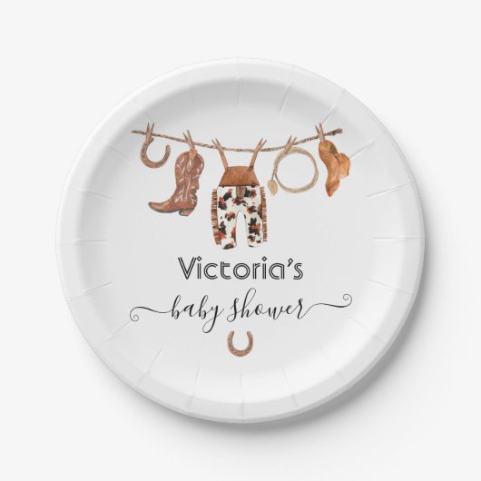 Cowboy Western Clothesline Papieren Bordje (Voorkant)