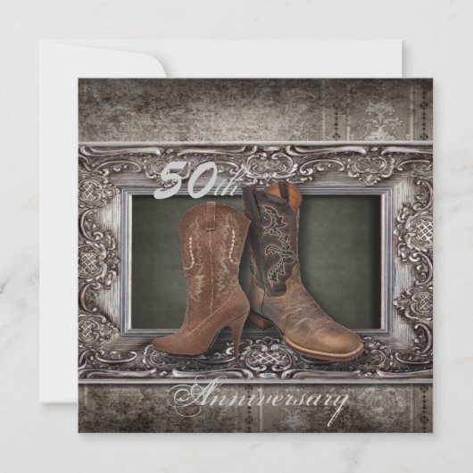 cowboy western country 50e trouwdag kaart (Voorkant)