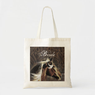 Cowboy western Country Horse bruid Tote Bag