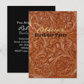 cowboy western country patroon gefineerd leer kaart (Voorkant / Achterkant)