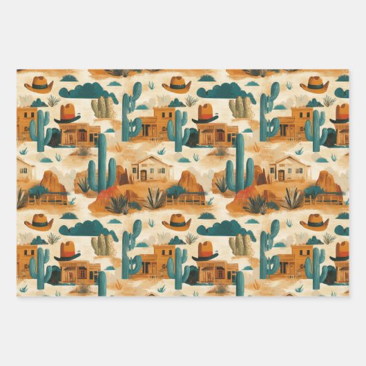 Cowboy Western Desert Brown Inpakpapier Vel (Voorkant 3)
