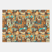 Cowboy Western Desert Brown Inpakpapier Vel (Voorkant 2)