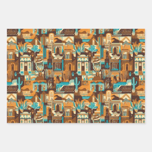 Cowboy Western Desert Brown Inpakpapier Vel (Voorkant 2)