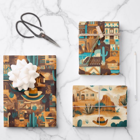 Cowboy Western Desert Brown Inpakpapier Vel (Voorkant)