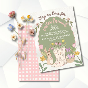 Cowboy Western Easter Brunch Egg Hunt Party Kaart