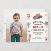 Cowboy Western Eerste Rodeo 1e Verjaardagsfeest Kaart (Voorkant)