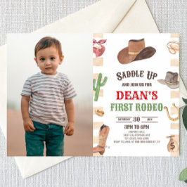 Cowboy Western Eerste Rodeo 1e Verjaardagsfeest Kaart