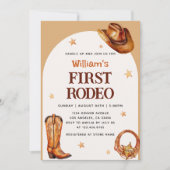 Cowboy Western Eerste Rodeo Blauwe Verjaardag Kaart (Voorkant)