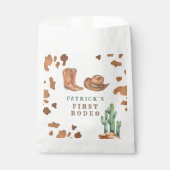 Cowboy Western eerste Rodeo verjaardagsfeestje Bedankzakje (Voorkant)