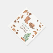 Cowboy Western eerste Rodeo verjaardagsfeestje Servet (Hoek)