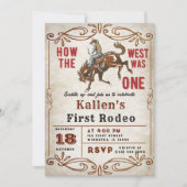 Cowboy Western Eerste Rodeo Wild West Verjaardag Kaart (Voorkant)