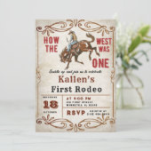 Cowboy Western Eerste Rodeo Wild West Verjaardag Kaart (Staand voorkant)