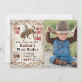 Cowboy Western Eerste Rodeo Wild West Verjaardag Kaart (Voorkant)