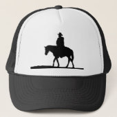 Cowboy Western Horse Back Rider Silhouette Trucker Pet (Voorkant)
