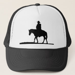 Cowboy Western Horse Back Rider Silhouette Trucker Pet