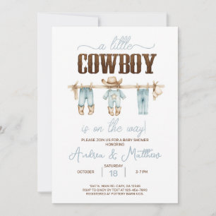 Cowboy western jongen baby shower uitnodiging. kaart