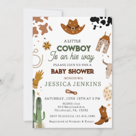Cowboy Western Jongens Baby Shower Kaart