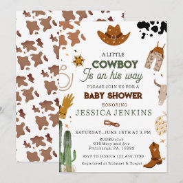 Cowboy Western Jongens Baby Shower Kaart