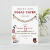 Cowboy Western Jongens Verjaardagsuitnodiging Kaart (Staand voorkant)