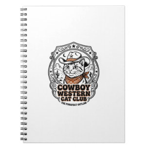 Cowboy Western Kat Dierenliefhebber Shirt Kunst - Notitieboek