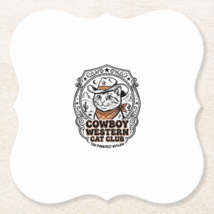 Cowboy Western Kat Hondenliefhebber Shirt Kunst - Kartonnen Onderzetters