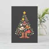 Cowboy Western Kerstboom Kerstman  Kaart (Staand voorkant)