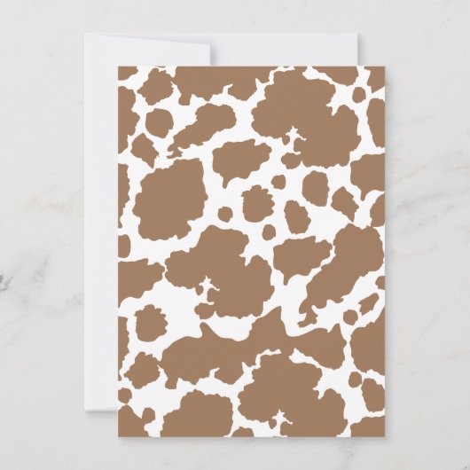 Cowboy Western Koeienhuid Clothesline Baby shower  Kaart (Achterkant)