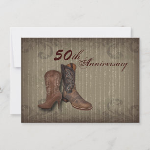 cowboy western land 50ste trouwdag kaart
