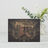 cowboy western land 50ste trouwdag kaart (Staand voorkant)