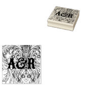 Cowboy western land bruiloft paar monogrammen rubberstempel (Gestempeld)