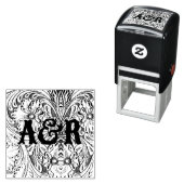 Cowboy western land bruiloft paar monogrammen  zelfinktende stempel (In situ)