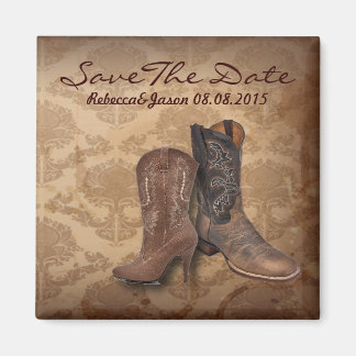Cowboy western land bruiloft Save the Date Magneet