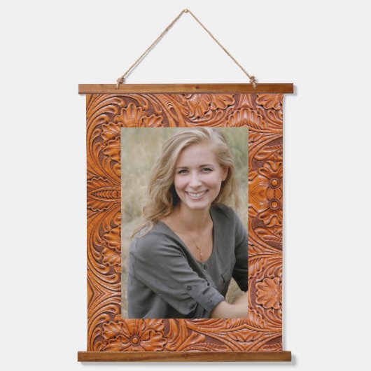 Cowboy western land gereedschappen lederen aangepa hangend wandkleed (Voorkant)