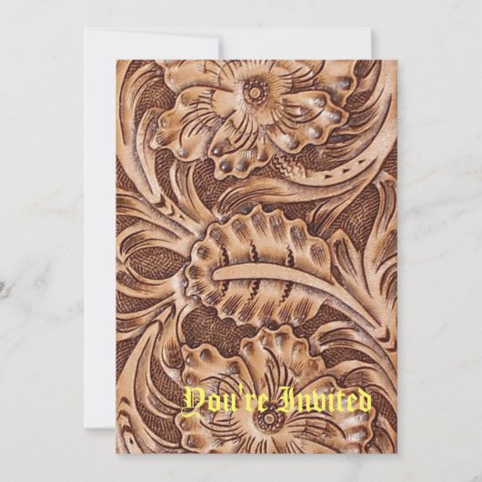 cowboy western land patroon bewerkt leer kaart (Voorkant)