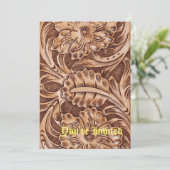 cowboy western land patroon bewerkt leer kaart (Staand voorkant)