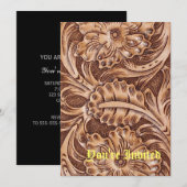 cowboy western land patroon bewerkt leer kaart (Voorkant / Achterkant)