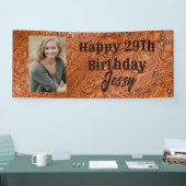 Cowboy western land verjaardagsfeestje aangepaste  spandoek (Beurs)