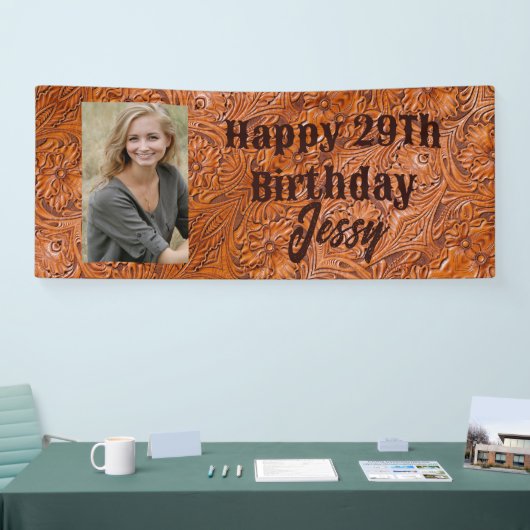 Cowboy western land verjaardagsfeestje aangepaste spandoek (Beurs)