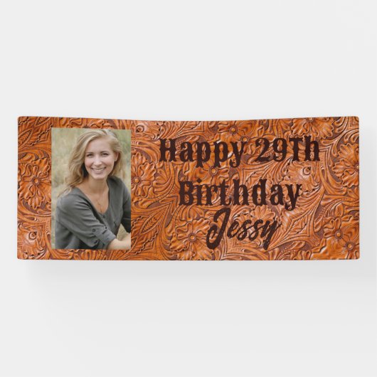 Cowboy western land verjaardagsfeestje aangepaste  spandoek (Horizontaal)