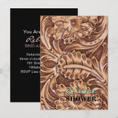 cowboy western landelijk patroon fijn bewerkt leer kaart (Voorkant / Achterkant)